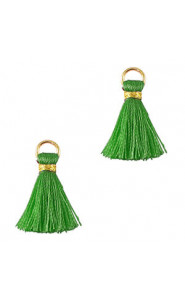 Mini Quaste 2cm - Gold-jungle green